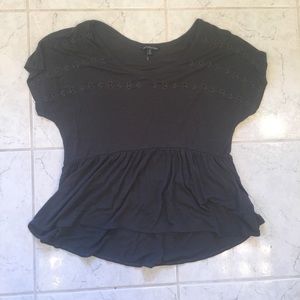 American Eagle Embroidered Peplum Top